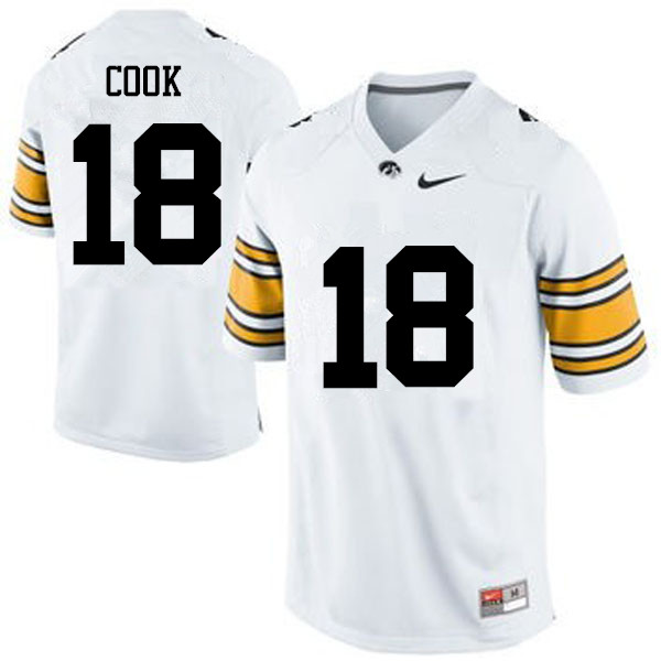 Men Iowa Hawkeyes #18 Drew Cook College Football Jerseys-White - Click Image to Close